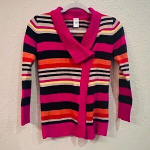 Gymboree Sweater‎ Fashionable Fox Line Wrap Girls Sz M (7/8) Multicolor Stripes